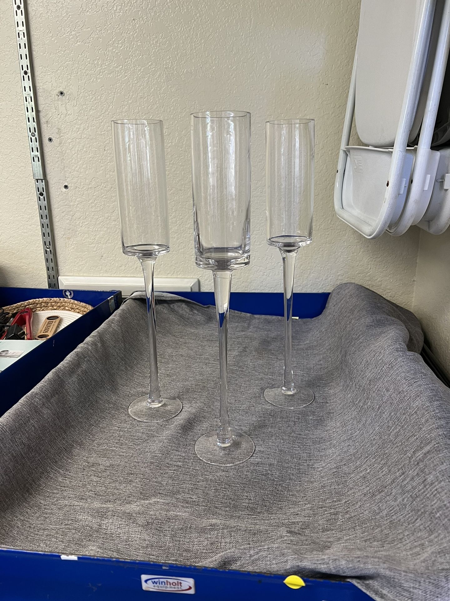 Floral Vases And Candle Holders - Clear Glass - Multiple Sizes And Types