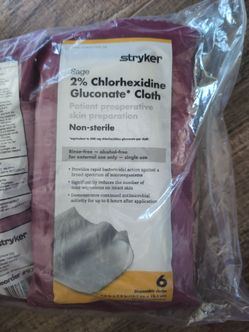Chlorhexidine gluconate 10 packs of 6 cloths