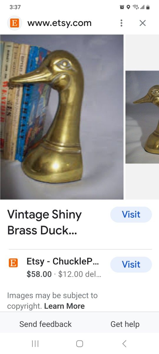 Brass geese bookends, perfect for
the interior designer. Great
condition with beautiful details
$60.00