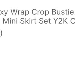 Pleather Top And Skirt Set 