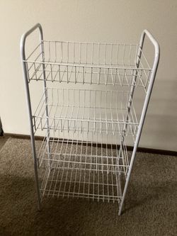 White Metal Wire 4-Tier Storage Rack