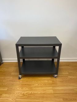 CB2 Go-Cart Carbon Grey Metal 3-Tier Rolling Shelf Cart / Stand  Selling a genuine CB2 Go-Cart 3-Shelf Mobile Storage Cart in an industrial carbon gre