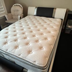 Queen Bed Frame/Headboard  And Mattress 