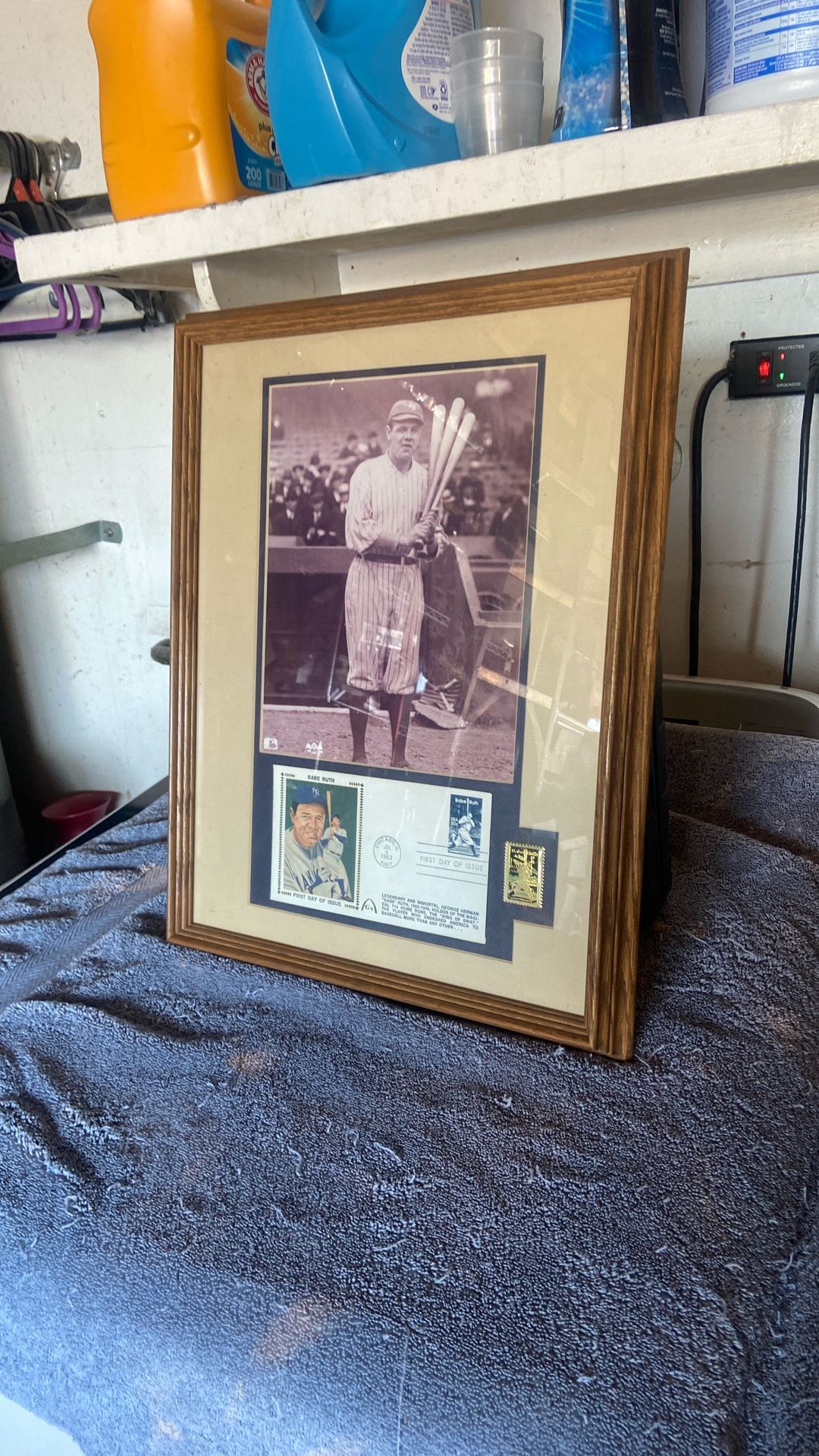 Babe Ruth Frame With Pitcher 
