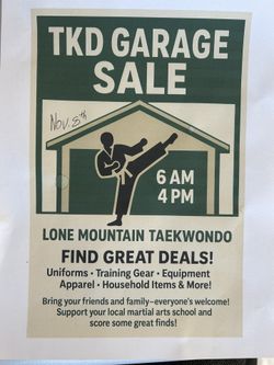 Yard Sale- Support Lone mountain Taekwondo