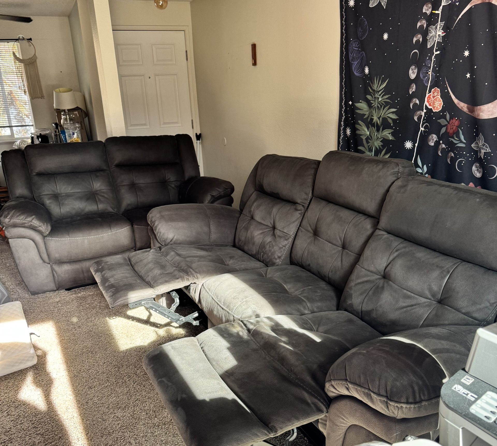 Sofa + Loveseat Recliner Set – 4 Recliners – Priced to Move