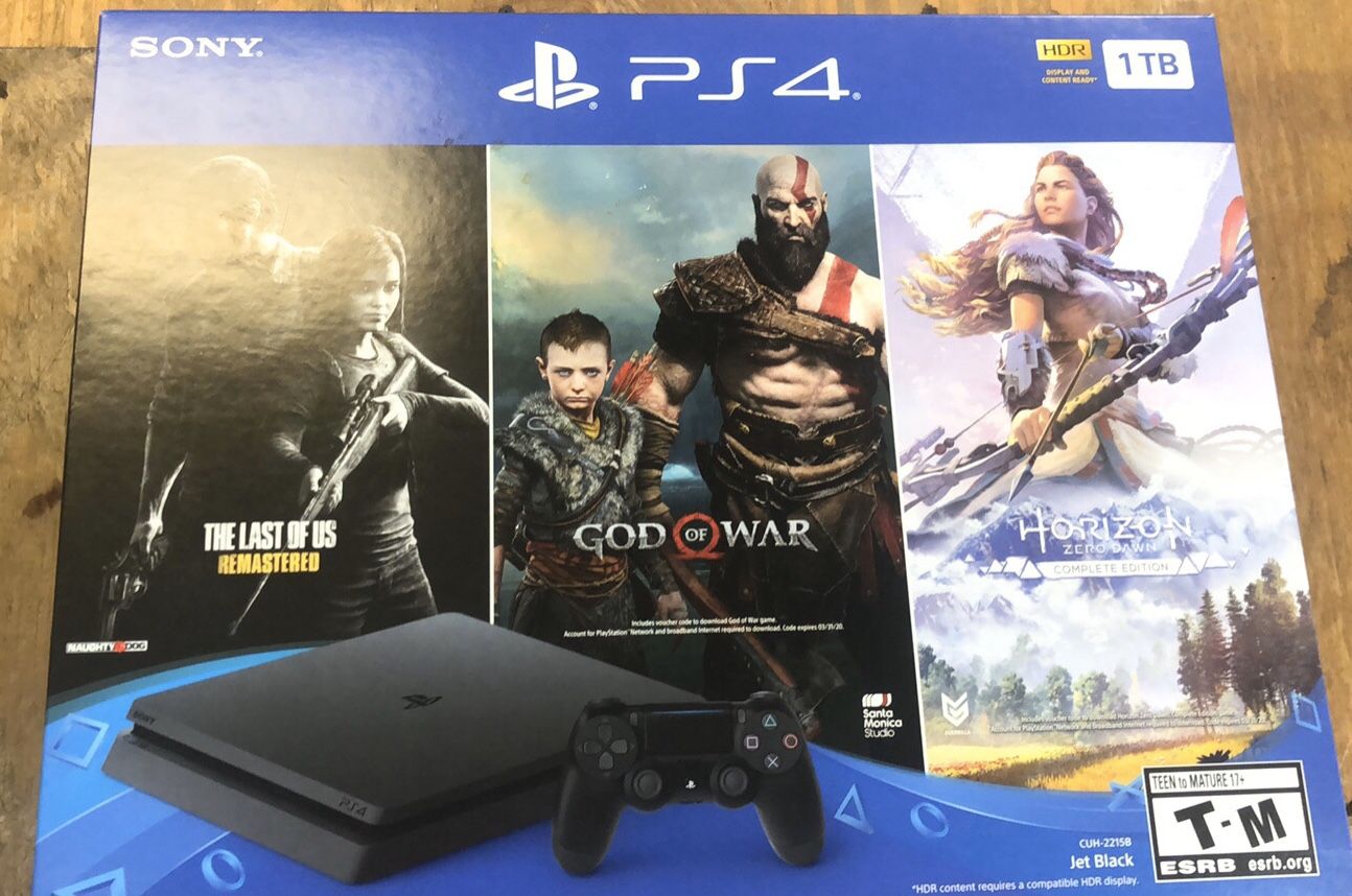 BRAND NEW PS4 1tb 3 new games