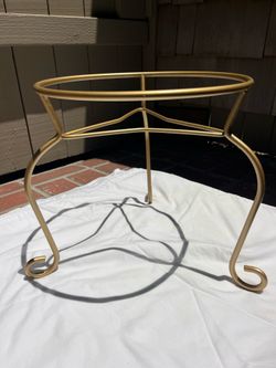 Wrought iron plant stand metallic gold