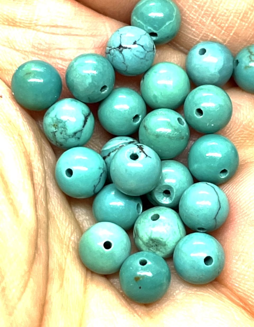 Lot Of 165 7mm Turquoise Beads