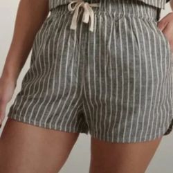 Marine Layer Womens Black White Blue Striped Beach Shorts Size Small Retail $78