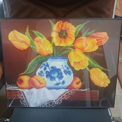 BEAUTIFUL HANDMADE BEADED PICTURE