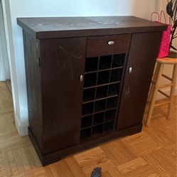 Free: Wooden Bar And Wine Rack With storage 
