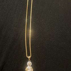 14kt Gold St. Jude’s Pendent And Necklace 