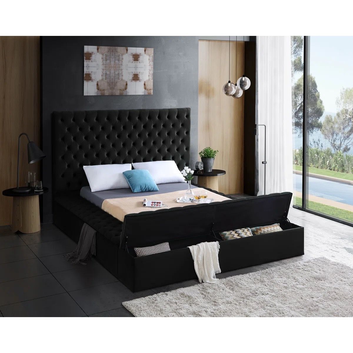 Large king size bed with storage
