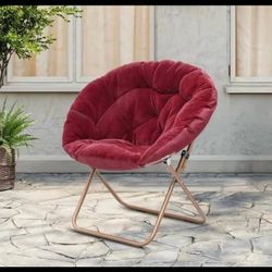 Cozy Saucer Chair (Wine Red)