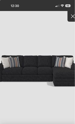 Dark Gray Fabric Sectional Sofa with Chaise