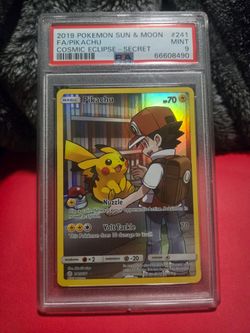 Pokémon Pikachu Secret Rare Full Art Holo Sm-Cosmic Eclipse 241/236 PSA 9
