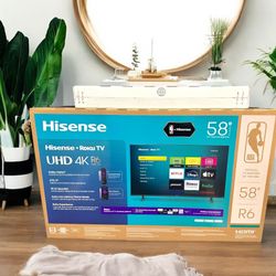 HD368 58” Hisense smart 4k Roku led tv Flood Model Display 