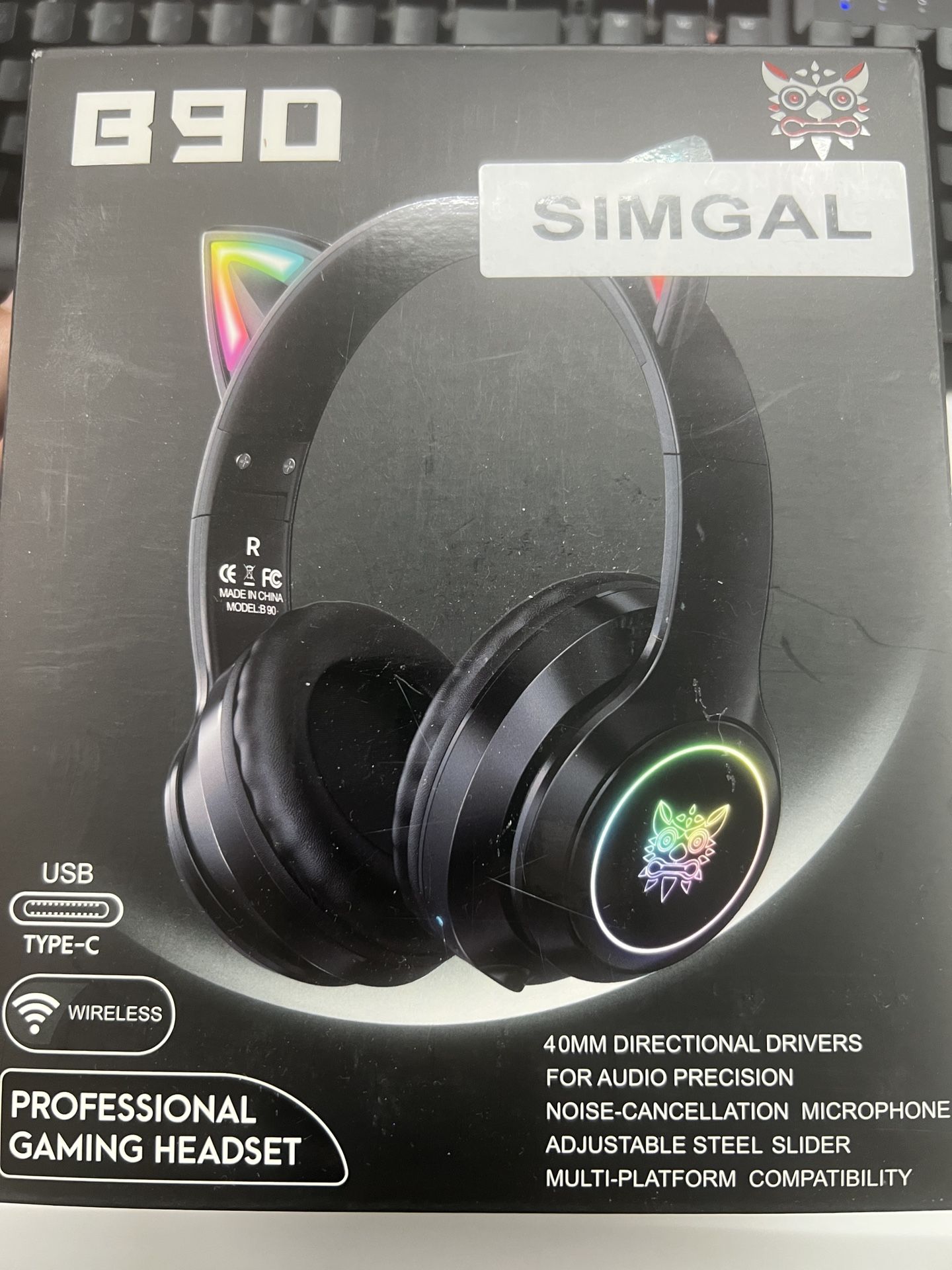 Bluetooth Cat Ear Headphones for Kids & Adults, Wireless & Wired Mode Foldable Headset with Mic - Clear Sound Quality - RGB LED Light, for Girls Schoo