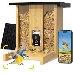 iSleutor Smart Bird Feeder w/ Camera Solar Powered AI Identification & 2.5K HD