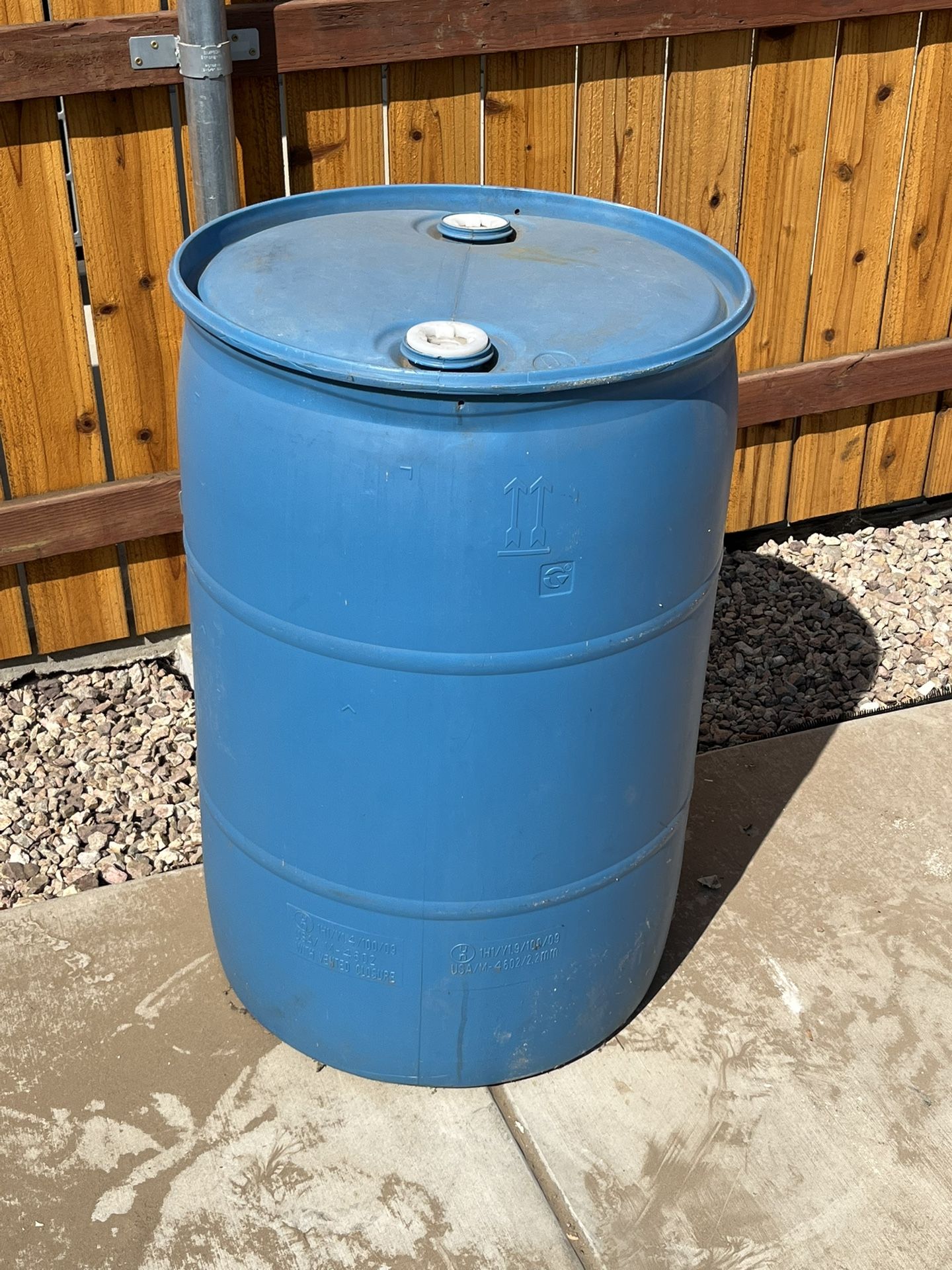 55 Gallon Water Drum Tank - Blue