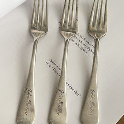 Vintage Simeon L & George H Rogers Co. Silver-Plated Fork Set (3) - Engraved