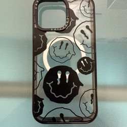CASETiFY Apple iPhone 14 Pro Max Black Smile MagSafe Compatible Impact Ring Stand Case Used