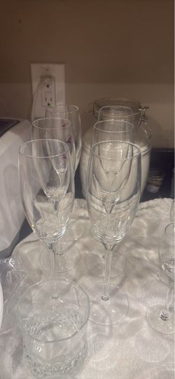 Clear Glass Champagne Flutes Set
