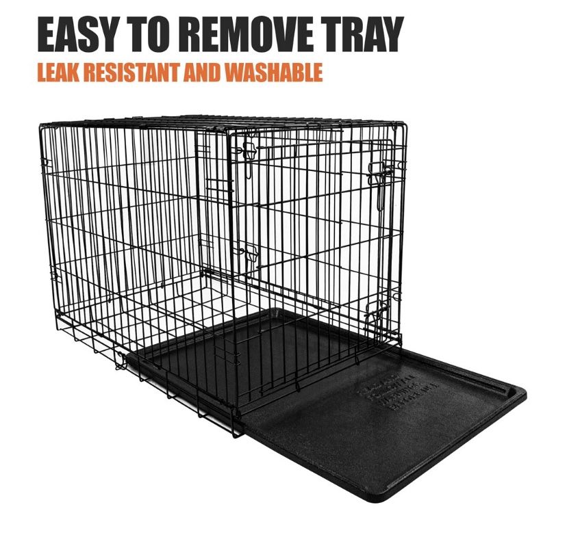 Vibrant Life, DoubleDoor Folding Dog Crate with Divider, XXLarge, 48