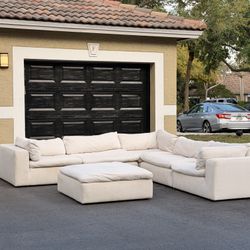 6pcs Modular Cloud Couch Cream Color Sectional Sofa