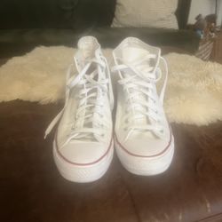 Men’s Size 10, Or Women’s Size 12 High Top White Converse