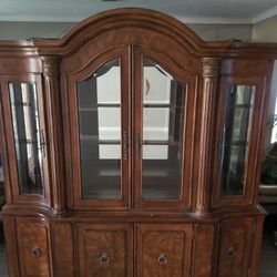 Vintage Wood China Cabinet 