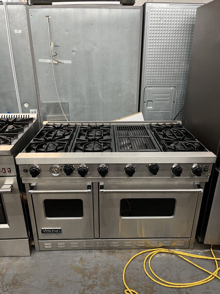 48" VIKING STOVE STAINLESS DOUBLE OVEN ALL GAS RANGE