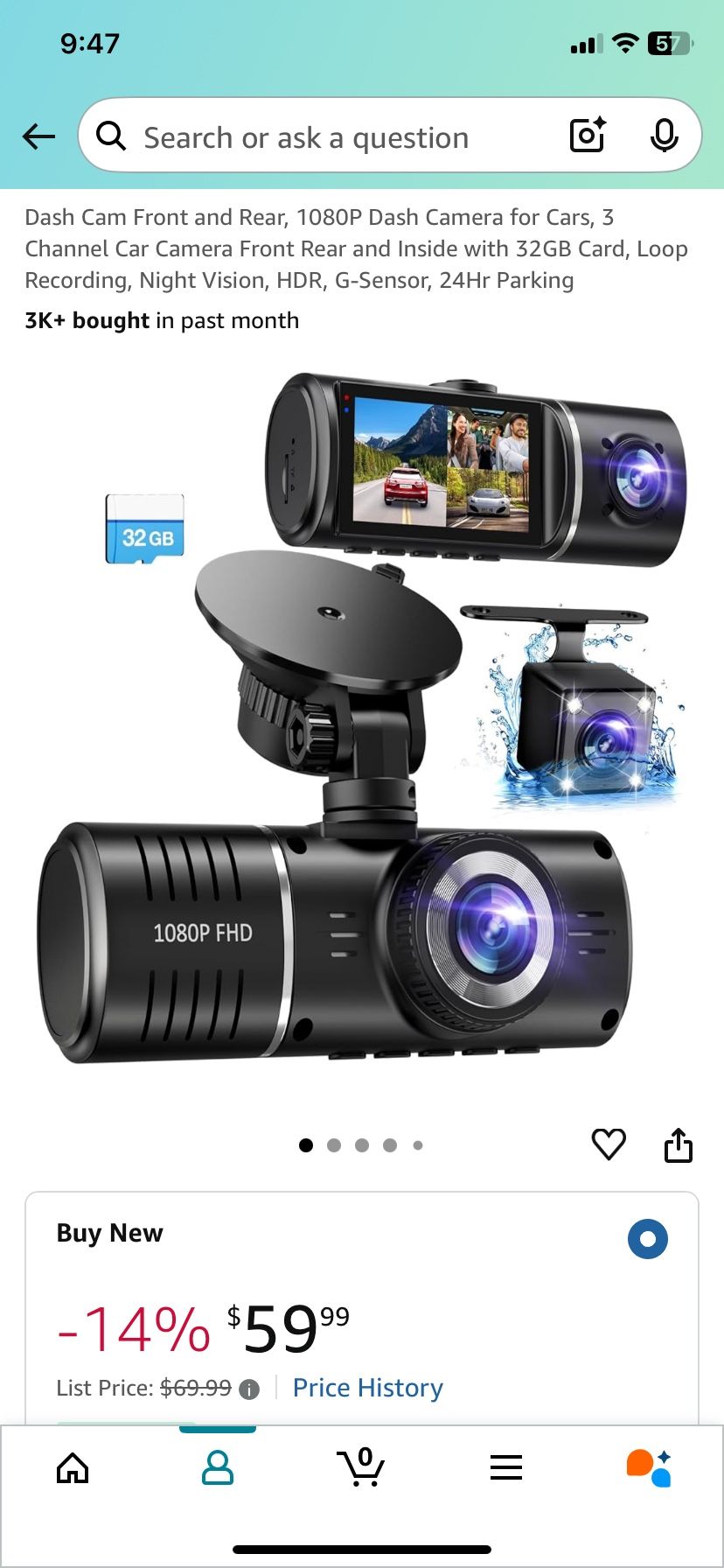 3-Channel Dash Camera