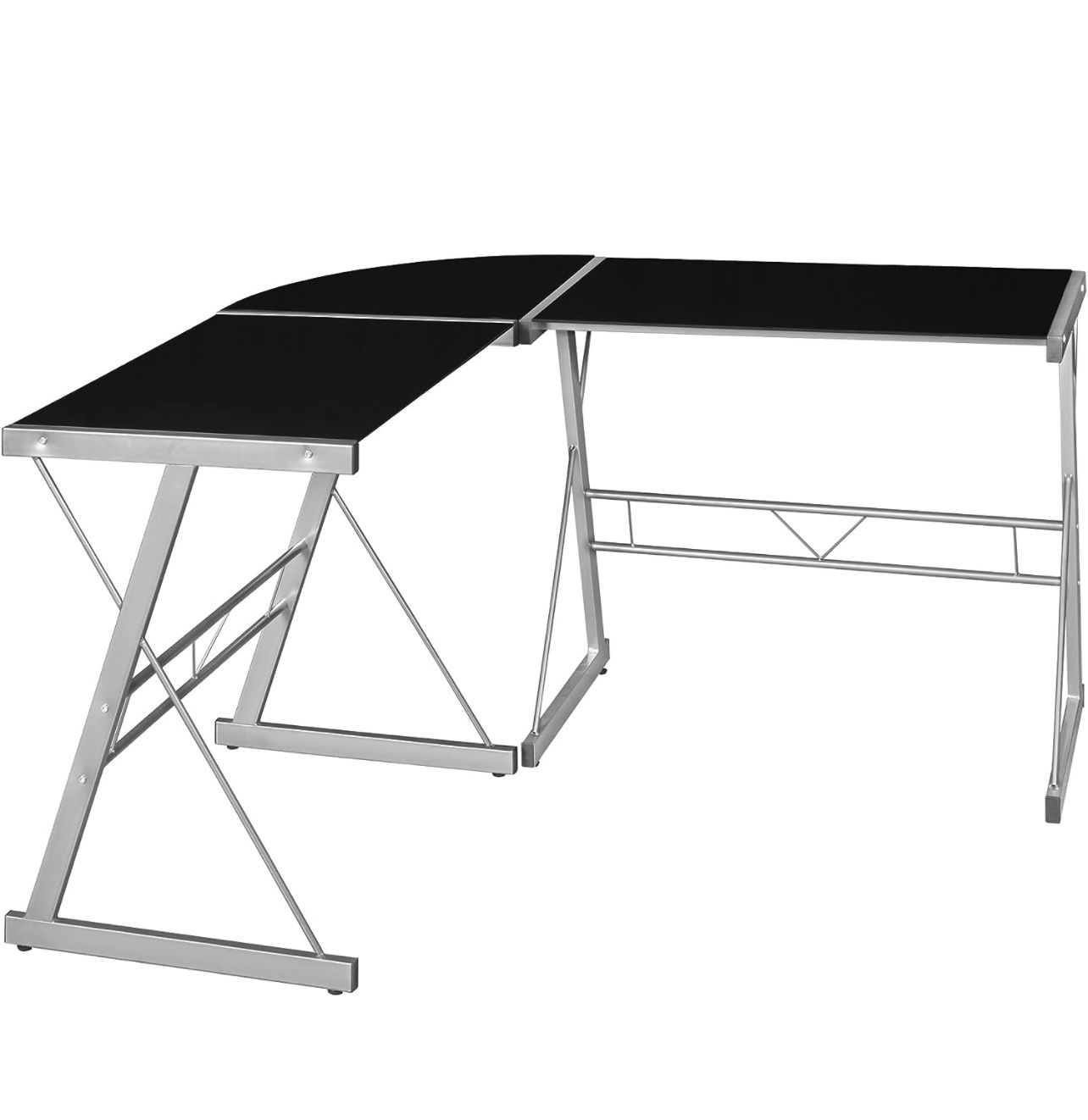 Brand New 60 Inch Silver Desk With Glass