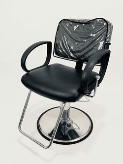 Black Reclining Hydraulic Salon Styling Chair