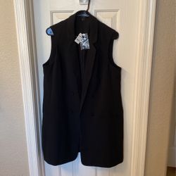 Long Double Breast Womens Vest