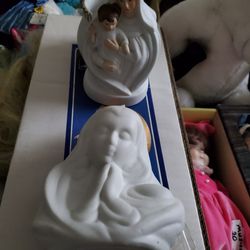 Ceramic Virgin Mary Candle Holder