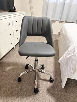 Gray Faux Leather Chair