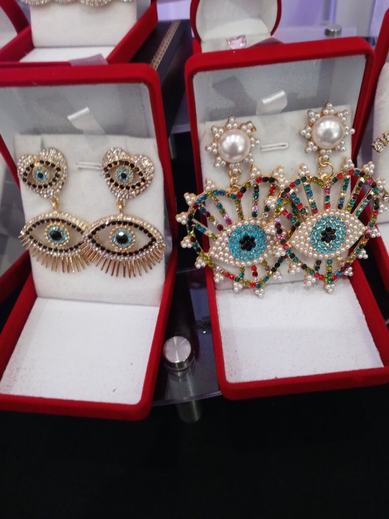 Large Evil Eye Earrings