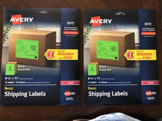 Avery Neon Shipping Labels (Laser)
