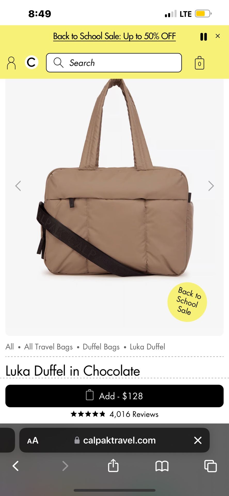 CALPAK LUKA duffel In Chocolate