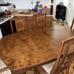 Brown Large Table + Chairs 