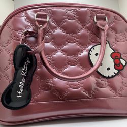 (RARE) Loungefly Hello Kitty pink embossed purse and Wallet Bundle