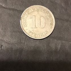 1898 German Deutsches Reich 10 Pfennig Coin