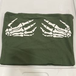 Green Tube Top With Skeleton Hands