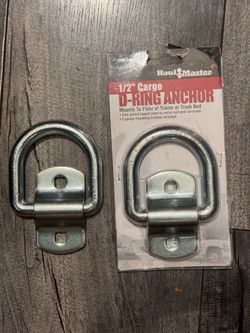 2pcs 1/2” FORGED CARGO D-RING ANCHOR  New pickup bed cargo 3.5” ring 3300lbs capacity      Fe6)