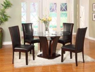 ESPRESSO COLOR DINING SET WITH 4 CHAIRS NEW,CAN DELIVER