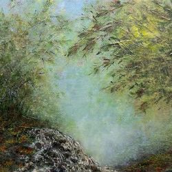 Falling Water: Stunning 6" x 8" Acrylic Landscape Nature Theme Painting