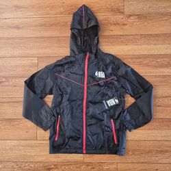 Kids NBA Basketball Black Lightweight Windbreaker Jacket Size 14/16